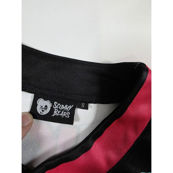 Scummy Bears x Wakaan Cropped Jersey Women’s Small Hot Pink Black Teal - Picture 2 of 6